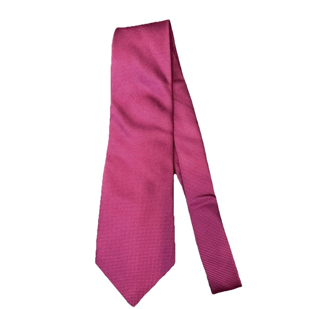 Alexandre London Savile Row Mens Tie NWT Magenta Black Geometric Woven Necktie